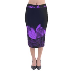 Tulips Velvet Midi Pencil Skirt by ValentinaDesign