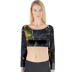 Abstract Design Long Sleeve Crop Top by ValentinaDesign