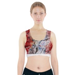 Abstract Design Sports Bra With Pocket