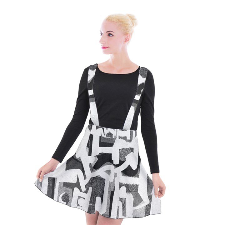 Abstract art Suspender Skater Skirt