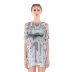 Abstract Art Shoulder Cutout One Piece