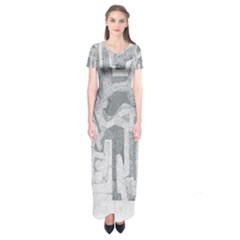 Abstract Art Short Sleeve Maxi Dress by ValentinaDesign