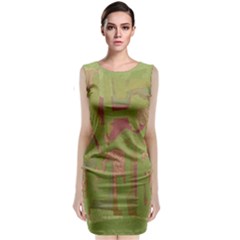 Abstract art Sleeveless Velvet Midi Dress