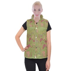 Abstract art Women s Button Up Puffer Vest