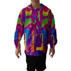 Abstract Art Hooded Wind Breaker (kids) by ValentinaDesign