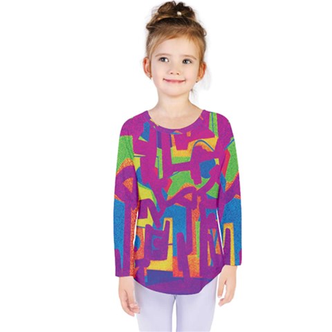 Abstract Art Kids  Long Sleeve Tee by ValentinaDesign