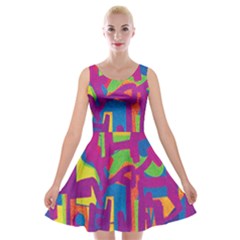 Abstract Art Velvet Skater Dress by ValentinaDesign