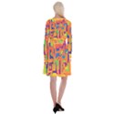 Abstract art Long Sleeve Velvet Front Wrap Dress View2