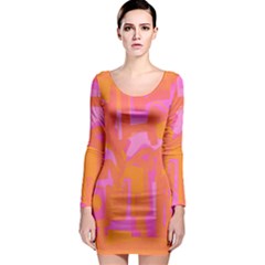 Abstract Art Long Sleeve Bodycon Dress