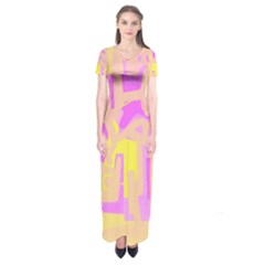 Abstract Art Short Sleeve Maxi Dress by ValentinaDesign