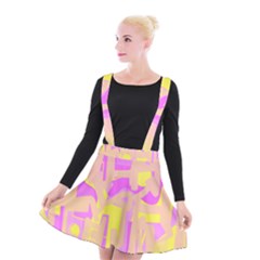 Abstract Art Suspender Skater Skirt