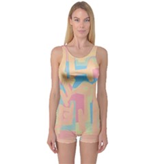 Abstract Art One Piece Boyleg Swimsuit by ValentinaDesign