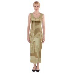 Abstract art Fitted Maxi Dress