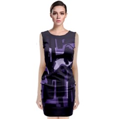 Abstract Art Sleeveless Velvet Midi Dress by ValentinaDesign