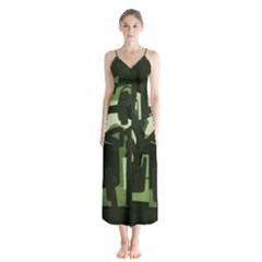 Abstract Art Chiffon Maxi Dress