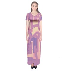 Abstract Art Short Sleeve Maxi Dress by ValentinaDesign