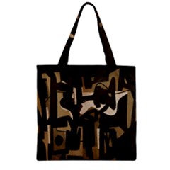 Abstract Art Zipper Grocery Tote Bag by ValentinaDesign