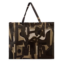 Abstract Art Zipper Large Tote Bag by ValentinaDesign