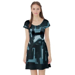 Abstract Art Short Sleeve Skater Dress by ValentinaDesign