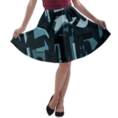 Abstract Art A-line Skater Skirt by ValentinaDesign