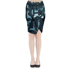 Abstract Art Midi Wrap Pencil Skirt by ValentinaDesign