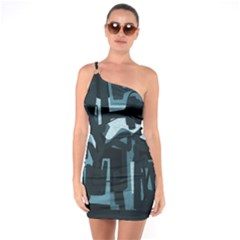 Abstract Art One Soulder Bodycon Dress by ValentinaDesign