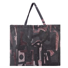 Abstract Art Zipper Large Tote Bag by ValentinaDesign