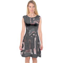 Abstract Art Capsleeve Midi Dress by ValentinaDesign