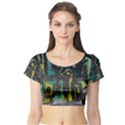 Abstract art Short Sleeve Crop Top (Tight Fit) View1