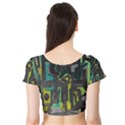 Abstract art Short Sleeve Crop Top (Tight Fit) View2