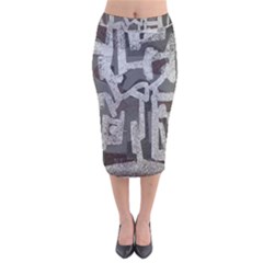 Abstract Art Velvet Midi Pencil Skirt by ValentinaDesign