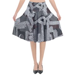 Abstract Art Flared Midi Skirt by ValentinaDesign