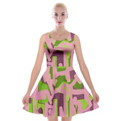 Abstract Art Velvet Skater Dress by ValentinaDesign