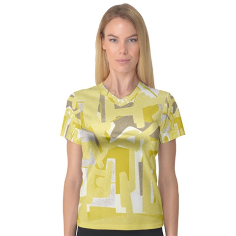 Abstract Art Women s V-neck Sport Mesh Tee by ValentinaDesign