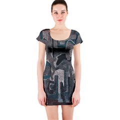 Abstract Art Short Sleeve Bodycon Dress by ValentinaDesign