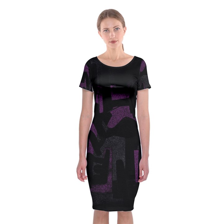 Abstract art Classic Short Sleeve Midi Dress