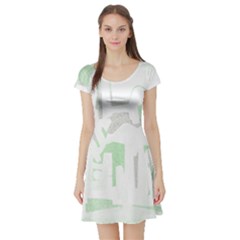 Abstract Art Short Sleeve Skater Dress by ValentinaDesign