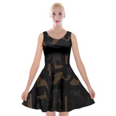 Abstract Art Velvet Skater Dress by ValentinaDesign