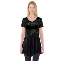 Abstract Art Short Sleeve Tunic  by ValentinaDesign