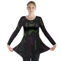 Abstract Art Long Sleeve Tunic  by ValentinaDesign