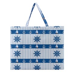 Sea Pattern Zipper Large Tote Bag by Valentinaart