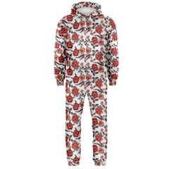 Roses Pattern Hooded Jumpsuit (men)  by Valentinaart