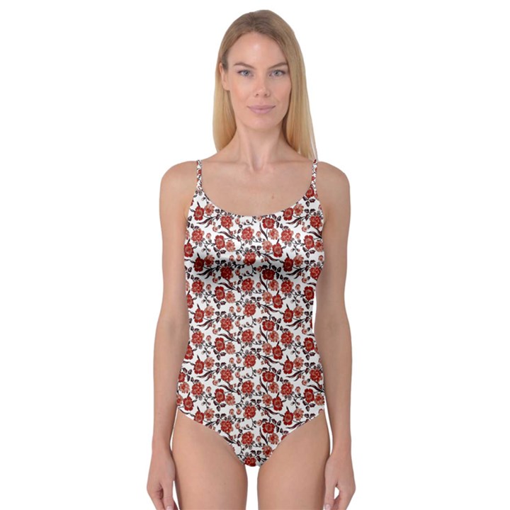 Roses pattern Camisole Leotard 