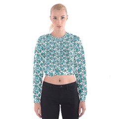 Roses Pattern Cropped Sweatshirt by Valentinaart