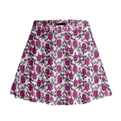 Roses Pattern Mini Flare Skirt by Valentinaart