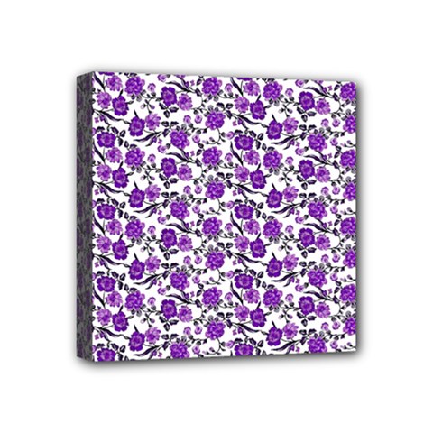 Roses Pattern Mini Canvas 4  X 4  by Valentinaart