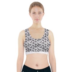 Roses Pattern Sports Bra With Pocket