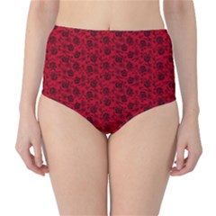 Roses Pattern High-waist Bikini Bottoms by Valentinaart