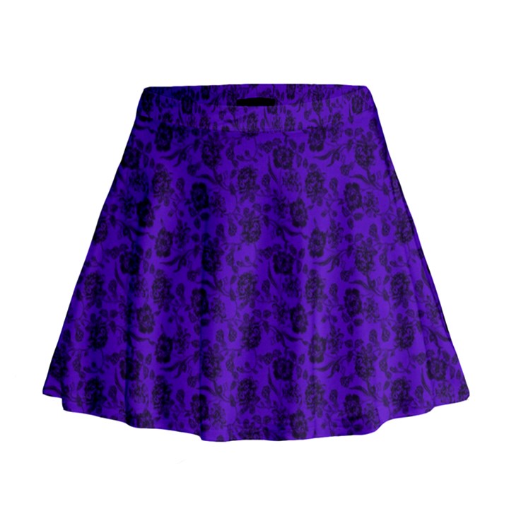 Roses pattern Mini Flare Skirt