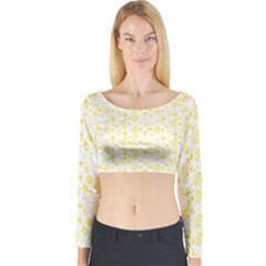 Roses Pattern Long Sleeve Crop Top by Valentinaart